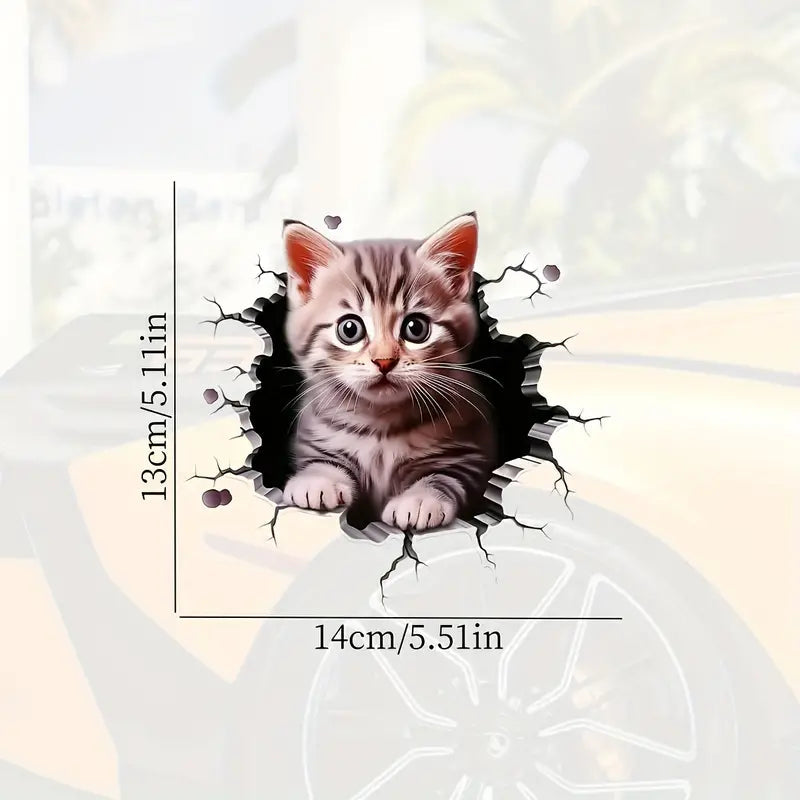 Durable Cat Pattern Car Sticker (Pack of 2)