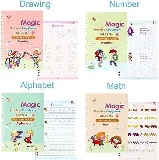 Smart Kids Handwriting Improvement Kit (4 Books + Magic Pen Set)