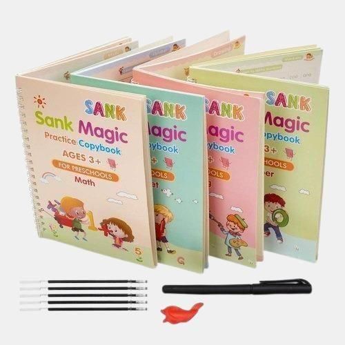 Smart Kids Handwriting Improvement Kit (4 Books + Magic Pen Set)