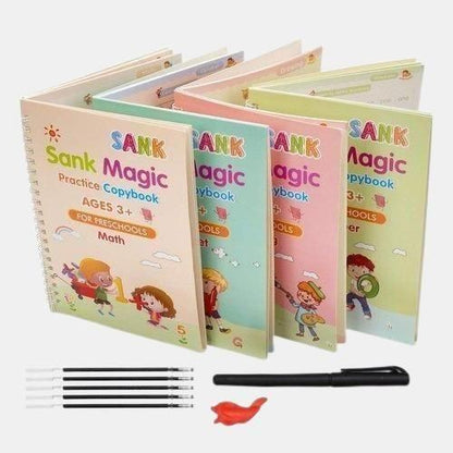 Smart Kids Handwriting Improvement Kit (4 Books + Magic Pen Set)