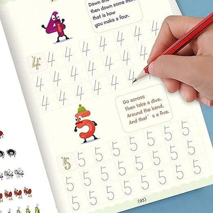 Smart Kids Handwriting Improvement Kit (4 Books + Magic Pen Set)