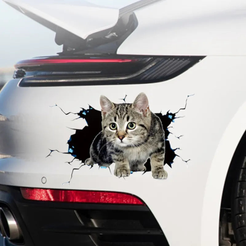 Durable Cat Pattern Car Sticker (Pack of 2)
