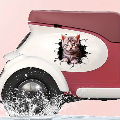 Durable Cat Pattern Car Sticker (Pack of 2)